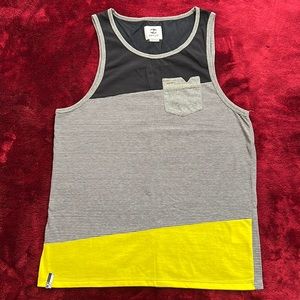 Black grey and yellow tank top